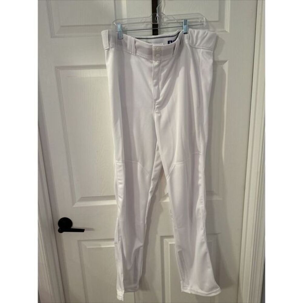 Russell Athletic Baseball‎ Pants Mens XL White Straight Double Knee